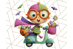 Colorful Halloween Clipart PNG, Cute Kids &amp; Candy Clip Art Product Image 5