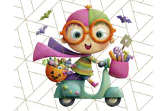 Colorful Halloween Clipart PNG, Cute Kids & Candy Clip Art Product Image 5