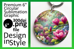 Trendy Round Design Sublimation Artwork , Flower Product Image 1
