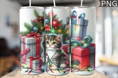 Christmas Cat Tumbler Wrap - Christmas Tumbler PNG Design Product Image 1
