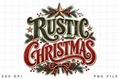 Rustic Christmas Vintage Typography PNG - Country Farmhouse Product Image 2
