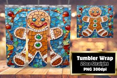 Gingerbread Man Stained Glass 3D Sublimation Tumbler 20oz Product Image 1