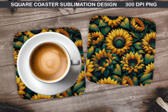 Flowers Coaster Sublimation, Spring Coaster PNG Design Product Image 1