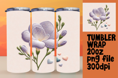Fresh 20oz Tumbler Artwork , 3D Flower Product Image 1