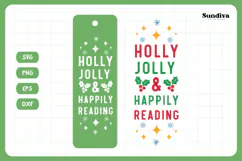 Christmas Bookmark Saying SVG For Book Lovers - Happily Product Image 3