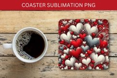 valentine square coaster - heart pattern Product Image 1