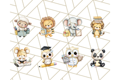 Cute Back to School Animals PNG Clipart with Books &amp; Bags Product Image 5