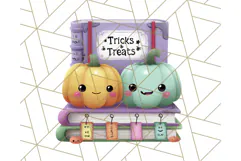Kawaii Halloween Clipart Cute Kids and Candy Elements Png Product Image 5