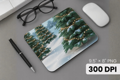 Winter Wonderland Snowflake PNG, Icy Tree Mouse Pad Design Product Image 1