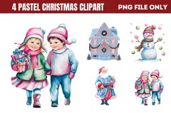 Pastel Christmas Sublimation Clipart PNG Product Image 1