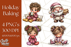 Christmas Cookies Clipart PNG, Holiday Baking Illustration Product Image 1