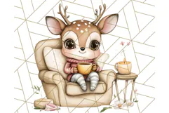 Warm & Fuzzy Mornings PNG Clipart, Cozy Animal Art Download Product Image 5