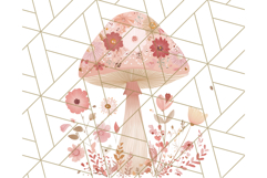 Dreamy Patterned Mushroom Clipart PNG, Forest Elements Png Product Image 5