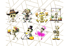 Quirky Skeleton Clipart PNG, Funny Halloween Bones Art Product Image 5