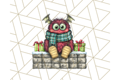 Christmas Monster Clipart, Funny Holiday Creature PNG Art Product Image 5