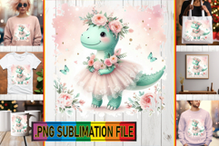 VIBRANT PNG Sublimation Gifts, Cute Dino Product Image 1