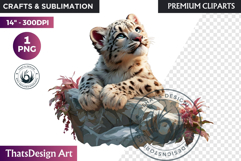 Leopard Watercolor Arctic Winter Animal Clipart Wildlife Product Image 1