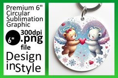 Whimsical Round Design for Coasters , Valentine Bear Product Image 1