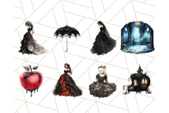 Gothic Fairy Tale Princesses, Dark Fantasy Clipart PNG Product Image 3