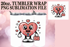 Uplifting Sublimation 20oz tumbler wrap, Valenines Heart Product Image 1