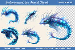Bioluminescent Sea Animal Clipart PNG Product Image 1