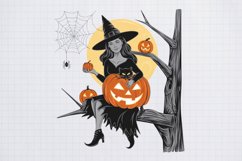 Vintage Witch Halloween Sublimation PNG Product Image 2