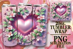 Enchanted Dreams 20oz tumbler wrap, 3D Heart Product Image 1