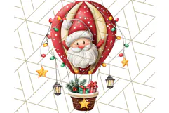 Santa Sleigh Ride Clipart PNG, Flying Reindeer Christmas Art Product Image 5