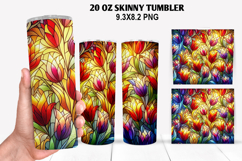 Flower Skinny Tumbler 20oz Wrap Design, Flowers Tumble PNG Product Image 1