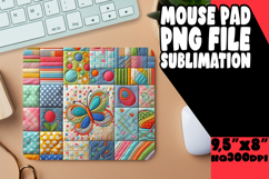 Cheerful Mouse Mat Sublimation Style, Patchwork Product Image 1
