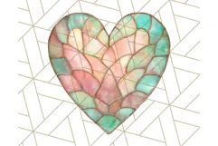 Stained Glass Heart PNG Clipart in Pastel and Bright Colors Product Image 5