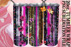 Vibrant 3D Leopard Flower Tumbler Wrap Designs Product Image 1