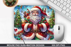Santa Mouse Pad Sublimation, Christmas Mouse Pad PNG Design Product Image 1