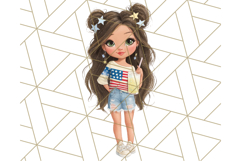 Patriotic Fashion Girl Clipart PNG for 4th of July Product Image 5