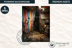 Horrific Carnival Backdrop Creepy Circus Halloween Product Image 1