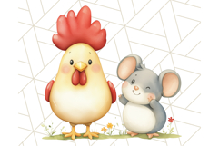 Cute Animal Friends Clipart PNG, Whimsical Spring Animal Duo Product Image 5