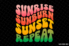 Sunrise Sunburn Sunset repeat SVG Design | Summer | SVG Product Image 1