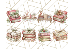 Christmas Book Clipart, Festive Reading PNG Illustrations Product Image 5