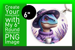 Sophisticated Circle Design Coaster PNG , Halloween Dino Product Image 1