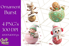 Christmas Ornament Clipart PNG Cute Holiday Illustrations Product Image 1
