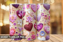 3D Valentine's Day Tumbler Design | Sublimation Wrap 20 Oz Product Image 1