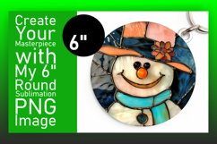 Winter Holiday 3D Snowman Round Design Keychan PNG Product Image 1