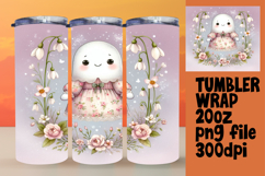 20oz Tumbler Wrap for Personalization , Cute Ghost Product Image 1