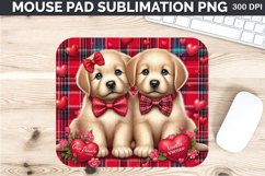 Watercolor Dog Mouse Pad Sublimation - Valentines PNG Design Product Image 1