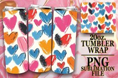 Love-Themed Heart Tumbler Wrap - Sublimation Product Image 1