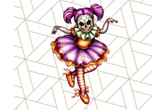 Creepy Clown Halloween PNG Clipart, Spooky Circus Art Product Image 5