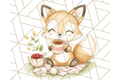 Tea Time Animal Clipart PNG Woodland Forest, Cottagecore Png Product Image 5