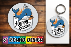 Heartfelt Keychain Circle PNG, Easter Animals Product Image 1