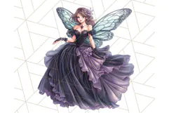 Gothic Fairy & Potion Clipart, Dark Fantasy PNG Printable Product Image 5