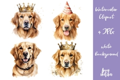 Golden Retriever Birthday Clipart Happy Dog Illustrations Product Image 1
